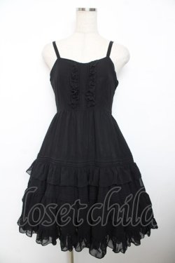 画像1: Victorian maiden / シフォンアンダードレス  ブラック Y-25-12-08-119-CL-OP-SZ-ZY