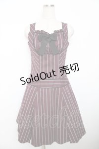 Victorian maiden / レジメンタルストライプジャンパースカート  ネイビー Y-25-12-08-120-CL-OP-SZ-ZY