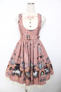 画像1: ALICE and the PIRATES / Dual face 〜phantom and truth〜柄ジャンパースカート  ピンク Y-25-12-08-125-PA-OP-SZ-ZY