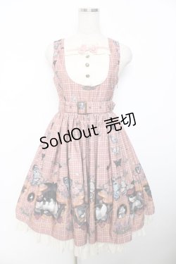 画像1: ALICE and the PIRATES / Dual face 〜phantom and truth〜柄ジャンパースカート  ピンク Y-25-12-08-125-PA-OP-SZ-ZY