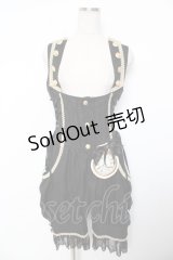 ALICE and the PIRATES / 時計ウサギのサロペット  黒 Y-25-12-08-126-PA-OP-SZ-ZY