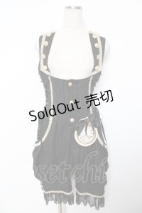 ALICE and the PIRATES / 時計ウサギのサロペット  黒 Y-25-12-08-126-PA-OP-SZ-ZY