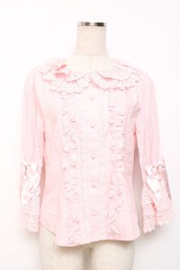 BABY, THE STARS SHINE BRIGHT / フリルフリルブラウス  ピンク Y-25-12-08-012-BA-BL-SZ-ZY