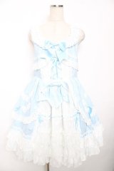 BABY, THE STARS SHINE BRIGHT / 草原のお花摘みの少女ジャンパースカート  サックス×白 Y-25-12-08-128-BA-OP-SZ-ZY