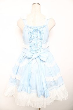 画像2: BABY, THE STARS SHINE BRIGHT / 草原のお花摘みの少女ジャンパースカート  サックス×白 Y-25-12-08-128-BA-OP-SZ-ZY