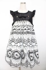 ALICE and the PIRATES / 夢喰いバクの空中散歩ジャンパースカート  オフ白×黒 Y-25-12-08-129-PA-OP-SZ-ZY