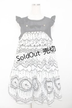 画像1: ALICE and the PIRATES / 夢喰いバクの空中散歩ジャンパースカート  オフ白×黒 Y-25-12-08-129-PA-OP-SZ-ZY