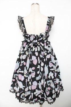 画像2: Angelic Pretty / Fluffy Puff BunnyジャンパースカートSet  黒 Y-25-12-08-132-AP-OP-SZ-ZY