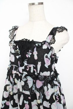 画像3: Angelic Pretty / Fluffy Puff BunnyジャンパースカートSet  黒 Y-25-12-08-132-AP-OP-SZ-ZY