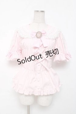 画像1: metamorphose / 木漏れ日のトロイメライ丸襟半袖ブラウス 1 ピンク Y-25-12-08-013-ME-BL-SZ-ZY