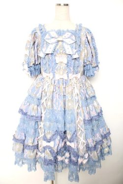 画像1: Angelic Pretty / Romantic Jewelry Dress  ブルー Y-25-12-08-139-AP-OP-SZ-ZY