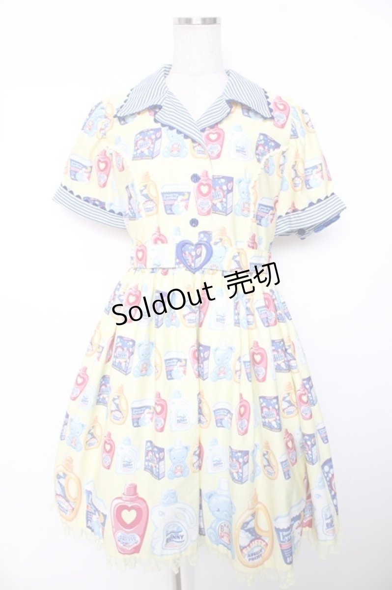 画像1: Angelic Pretty / Sunny Smile Laundryワンピース  イエロー Y-25-12-08-140-AP-OP-SZ-ZI (1)