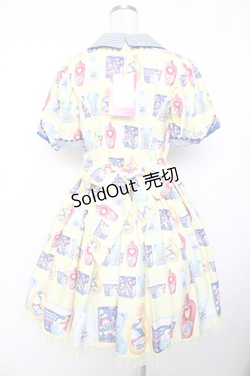 画像2: Angelic Pretty / Sunny Smile Laundryワンピース  イエロー Y-25-12-08-140-AP-OP-SZ-ZI (2)