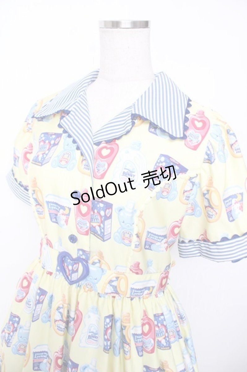 画像3: Angelic Pretty / Sunny Smile Laundryワンピース  イエロー Y-25-12-08-140-AP-OP-SZ-ZI (3)