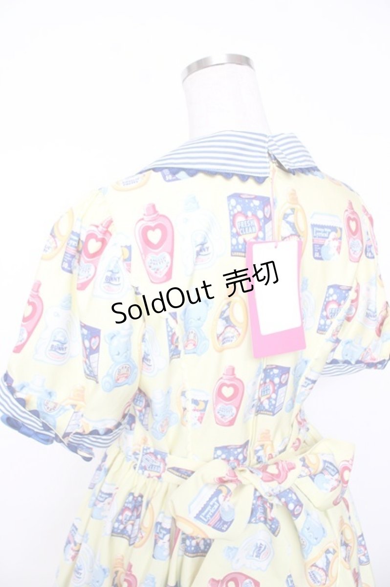 画像5: Angelic Pretty / Sunny Smile Laundryワンピース  イエロー Y-25-12-08-140-AP-OP-SZ-ZI (5)