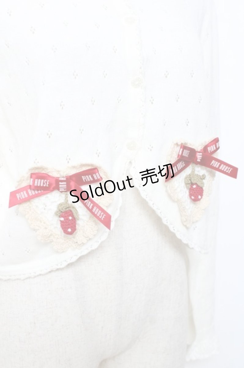 画像4: PINK HOUSE / PINK HOUSE×misako aoki ハートモチーフカーディガン F キナリ Y-25-12-08-016-LO-TO-SZ-ZT109 (4)
