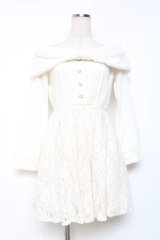 LIZ LISA / ファーリボンワンピース 0 白 Y-25-12-08-018-LO-OP-SZ-ZY