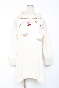 LIZ LISA / ボアフード裏毛ワンピース 0 アイボリー Y-25-12-08-019-LO-OP-SZ-ZY