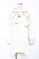 画像1: LIZ LISA / ボアフード裏毛ワンピース 0 アイボリー Y-25-12-08-019-LO-OP-SZ-ZT147 (1)