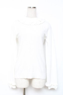 画像1: Chalmiere / トリプルリボンニットプル M 白 Y-25-12-10-030-LO-TO-SZ-ZY