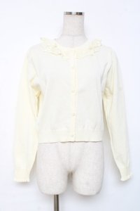 m petit by misako / AOKフリルニットカーディガン M 生成り Y-25-12-10-031-LO-TO-SZ-ZY