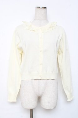 画像1: m petit by misako / AOKフリルニットカーディガン M 生成り Y-25-12-10-031-LO-TO-SZ-ZY