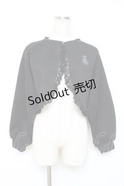 画像1: m petit by misako / MSKバラBフリルボレロ M 黒 Y-25-12-10-032-LO-TO-SZ-ZY