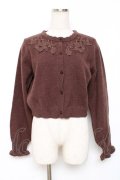 m petit by misako / AM バラレースニットカーディガン M 茶 Y-25-12-10-033-LO-TO-SZ-ZY