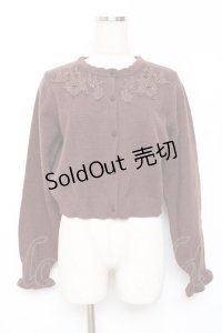 m petit by misako / AM バラレースニットカーディガン M 茶 Y-25-12-10-033-LO-TO-SZ-ZY