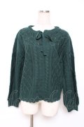 axes femme / レースアップ花刺繍ニット M グリーン Y-25-12-10-036-AX-TO-SZ-ZY