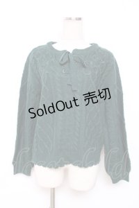 axes femme / レースアップ花刺繍ニット M グリーン Y-25-12-10-036-AX-TO-SZ-ZY