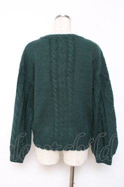 画像2: axes femme / レースアップ花刺繍ニット M グリーン Y-25-12-10-036-AX-TO-SZ-ZY