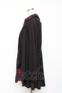 画像2: axes femme / レイヤードチュニック M 黒×赤 Y-25-12-10-039-AX-TO-SZ-ZY