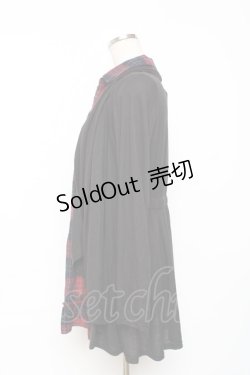 画像2: axes femme / レイヤードチュニック M 黒×赤 Y-25-12-10-039-AX-TO-SZ-ZS