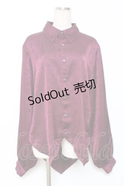 画像1: Deorart / ジャガード柄ヴァンパイアドレスシャツ L ワイン Y-25-12-10-042-PU-BL-SZ-ZY