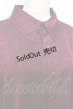 画像4: Deorart / ジャガード柄ヴァンパイアドレスシャツ L ワイン Y-25-12-10-042-PU-BL-SZ-ZY