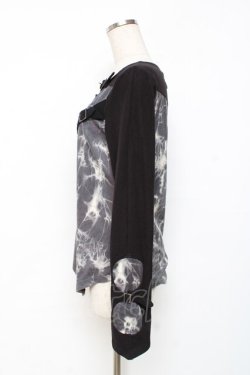 画像2: Ozz Croce / タイダイ切替ベルトデザイントップス  黒×グレー Y-25-12-10-044-OO-TO-SZ-ZY