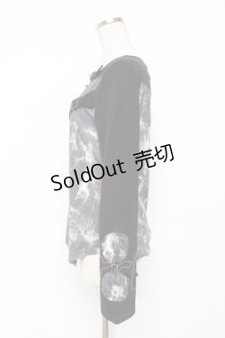 画像2: Ozz Croce / タイダイ切替ベルトデザイントップス  黒×グレー Y-25-12-10-044-OO-TO-SZ-ZY