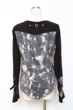 画像3: Ozz Croce / タイダイ切替ベルトデザイントップス  黒×グレー Y-25-12-10-044-OO-TO-SZ-ZY