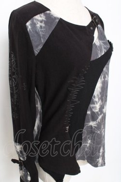 画像4: Ozz Croce / タイダイ切替ベルトデザイントップス  黒×グレー Y-25-12-10-044-OO-TO-SZ-ZY