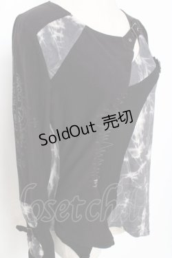 画像4: Ozz Croce / タイダイ切替ベルトデザイントップス  黒×グレー Y-25-12-10-044-OO-TO-SZ-ZY