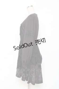 画像2: Ozz oneste / 裾シャンデリアプリントワンピース  黒 Y-25-12-10-045-OO-OP-SZ-ZS