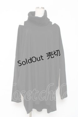 画像1: SEX POT ReVeNGe / 肩あきハイネックロングトップス F 黒 Y-25-12-10-050-SP-TO-SZ-ZY