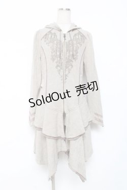 画像1: Rozen Kavalier / プリント入りフードフリルZIPカーディガン  ベージュ Y-25-12-10-051-OO-TO-SZ-ZY