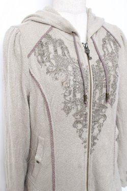 画像3: Rozen Kavalier / プリント入りフードフリルZIPカーディガン  ベージュ Y-25-12-10-051-OO-TO-SZ-ZY