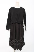 axes femme / プリーツドッキングワンピース M 黒 Y-25-12-10-057-AX-OP-SZ-ZY