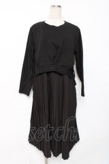 axes femme / プリーツドッキングワンピース M 黒 Y-25-12-10-057-AX-OP-SZ-ZY