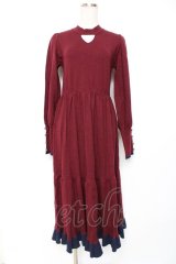 axes femme / チョーカー風ニットワンピース F ワイン Y-25-12-10-058-AX-OP-SZ-ZY