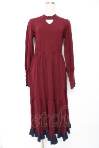 axes femme / チョーカー風ニットワンピース F ワイン Y-25-12-10-058-AX-OP-SZ-ZY