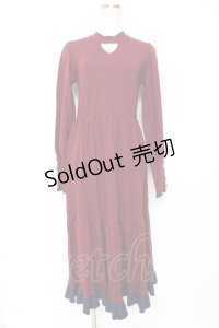 axes femme / チョーカー風ニットワンピース F ワイン Y-25-12-10-058-AX-OP-SZ-ZI